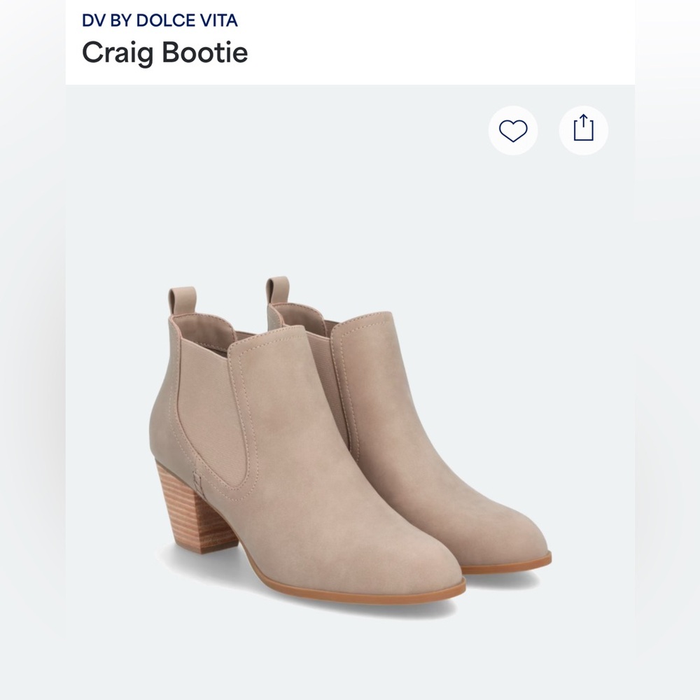 DV by Dolce Vita Tan Ankle Booties with Stacked Heel